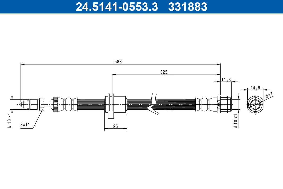 ATE 24.5141-0553.3 Brake Hose