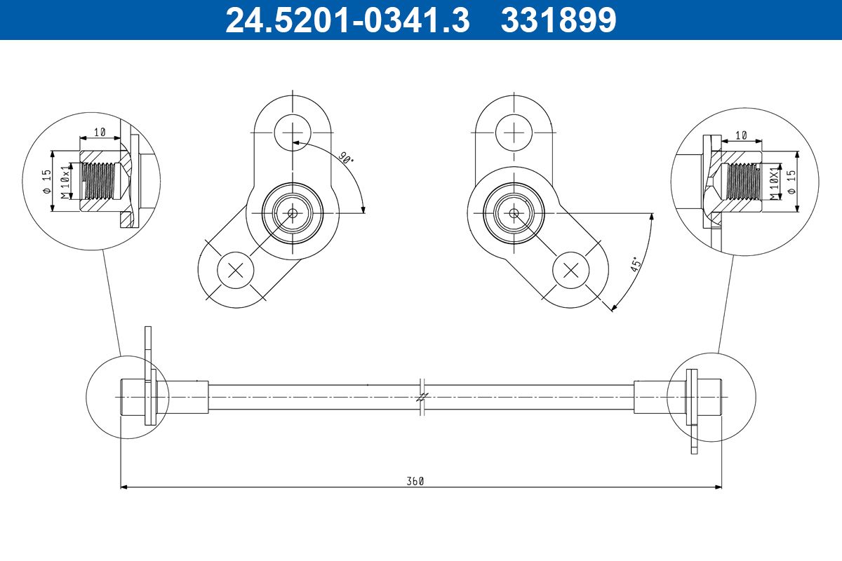 ATE 24.5201-0341.3 Brake Hose
