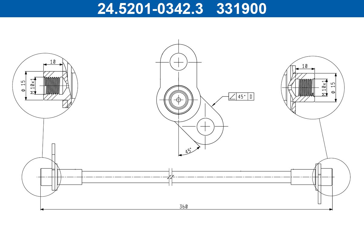 ATE 24.5201-0342.3 Brake Hose
