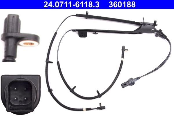 ATE 24.0711-6118.3 Sensor, wheel speed for FORD MAZDA