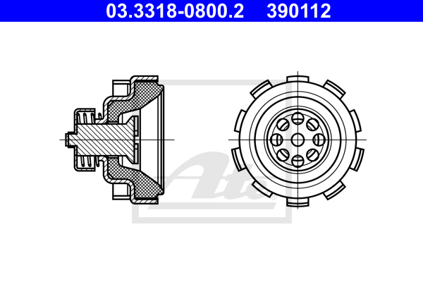 ATE 03.3318-0800.2 Kit riparazione, cilindro maestro del freno