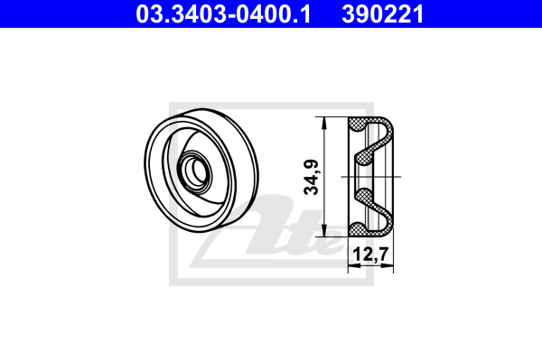 ATE 03.3403-0400.1 Guarnizione tenuta anulare, Cilindretto freno