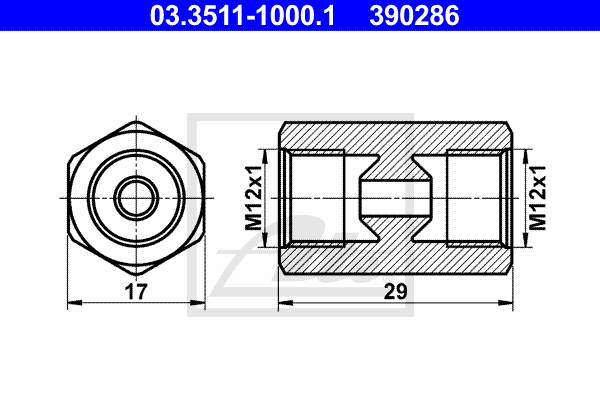 ATE 03.3511-1000.1 Adattatore, Tubazione freno