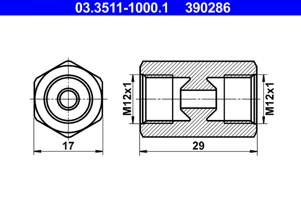 ATE 03.3511-1000.1 Adapter, Bremsleitung