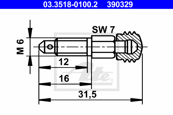 ATE 03.3518-0100.2 Vite / Valvola di sfiato