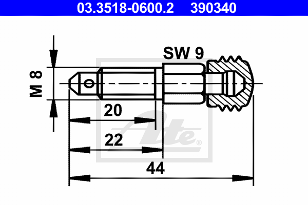 ATE 03.3518-0600.2 Vite / Valvola di sfiato-Vite / Valvola di sfiato-Ricambi Euro