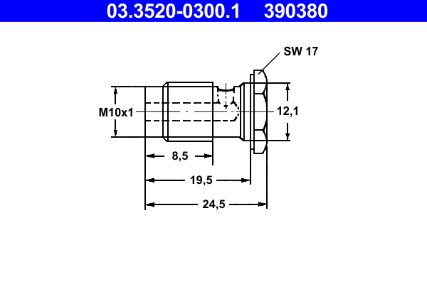 ATE 03.3520-0300.1 Hohlschraube