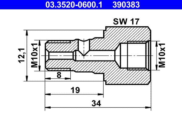 ATE 03.3520-0600.1 Hohlschraube
