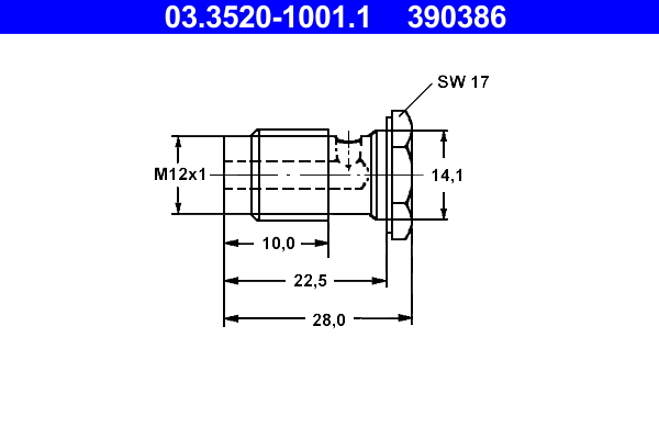 ATE 03.3520-1001.1 Hohlschraube