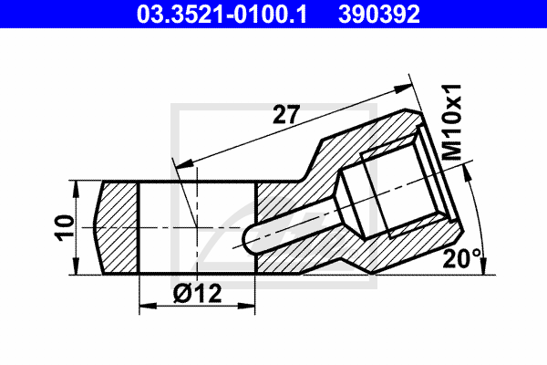 ATE 03.3521-0100.1 Bocchettone anulare, Tubazione-Bocchettone anulare, Tubazione-Ricambi Euro