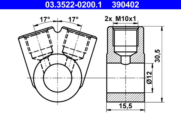 ATE 03.3522-0200.1 Ringstutzen, Rohrleitung