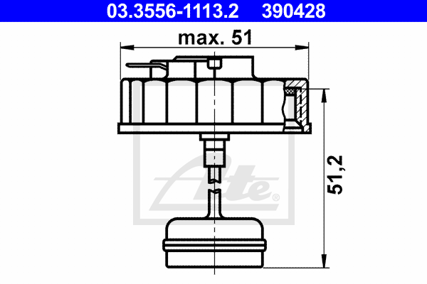 ATE 03.3556-1113.2 Chiusura, serbatoio liquido freni-Chiusura, serbatoio liquido freni-Ricambi Euro