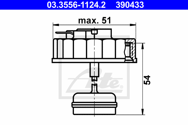 ATE 03.3556-1124.2 Chiusura, serbatoio liquido freni-Chiusura, serbatoio liquido freni-Ricambi Euro