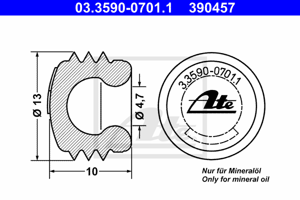 ATE 03.3590-0701.1 Cappa di chiusura/protezione