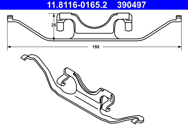 ATE 11.8116-0165.2 Feder, Bremssattel