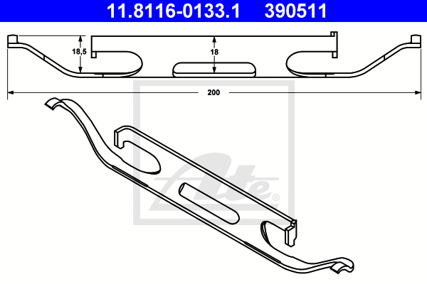 ATE 11.8116-0133.1 Molla, Pinza freno-Molla, Pinza freno-Ricambi Euro