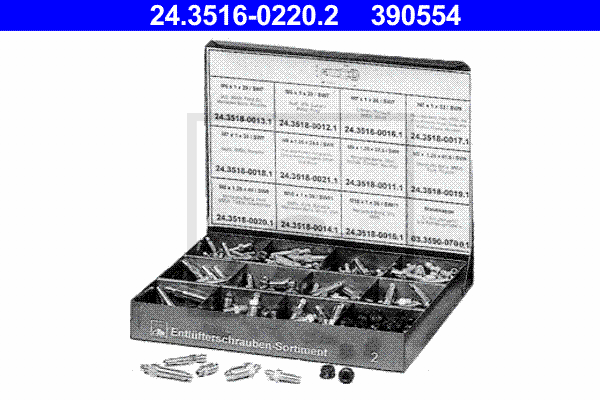 ATE 24.3516-0220.2 Assortimento, Bulloni spurgo aria-Assortimento, Bulloni spurgo aria-Ricambi Euro