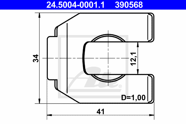 ATE 24.5004-0001.1 Supporto, Flessibile freno-Supporto, Flessibile freno-Ricambi Euro