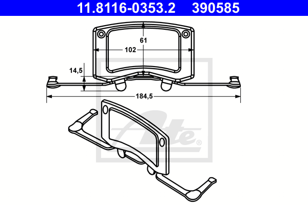 ATE 11.8116-0353.2 Molla, Pinza freno