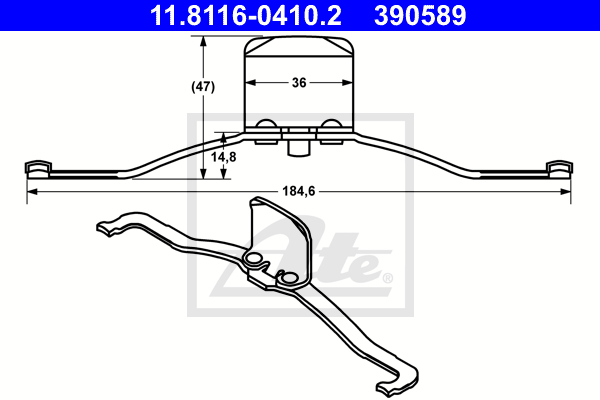 ATE 11.8116-0410.2 Molla, Pinza freno