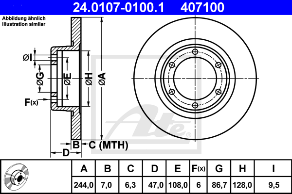 ATE 24.0107-0100.1 Discofreno-Discofreno-Ricambi Euro