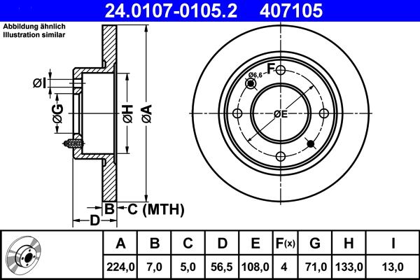 ATE 24.0107-0105.2 Δισκόπλακα