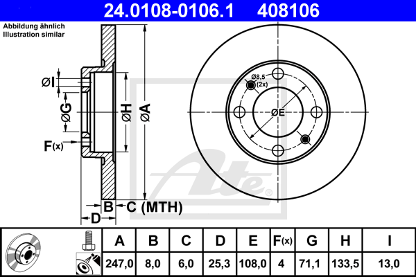 ATE 24.0108-0106.1 Discofreno