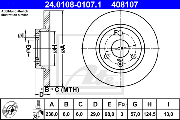 ATE 24.0108-0107.1 Discofreno-Discofreno-Ricambi Euro