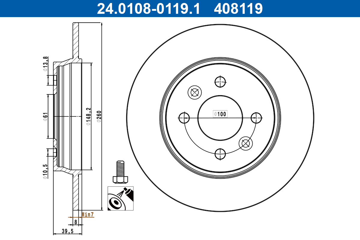 ATE 24.0108-0119.1 Brake...