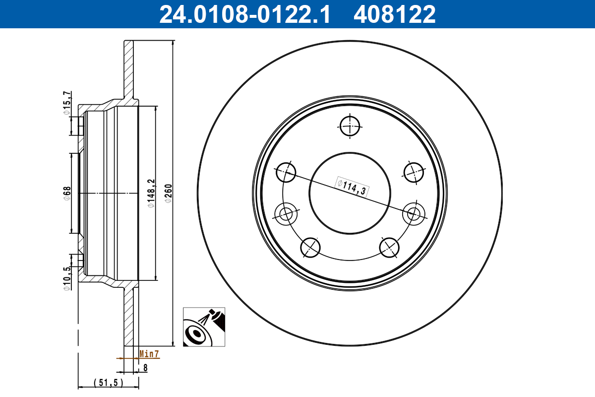 ATE 24.0108-0122.1 Brake...