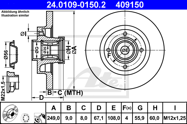 ATE 24.0109-0150.2 Brzdový...