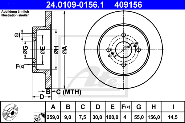 ATE 24.0109-0156.1 Discofreno-Discofreno-Ricambi Euro