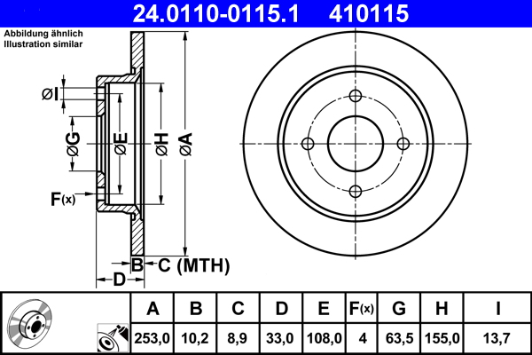 ATE 24.0110-0115.1 Disc frana