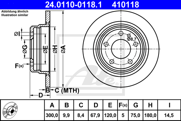 ATE 24.0110-0118.1 féktárcsa