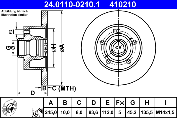 ATE 24.0110-0210.1 Disc frana