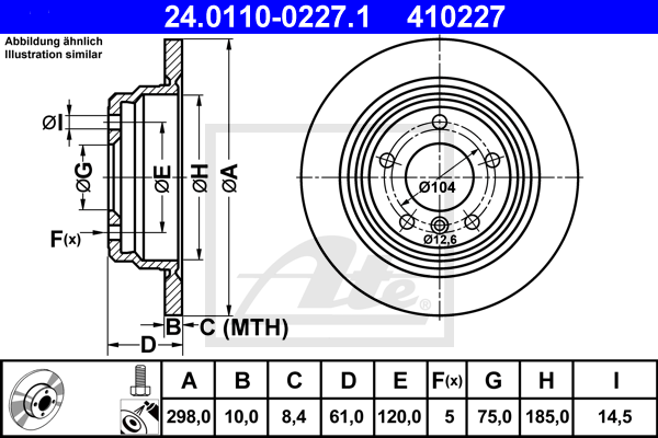 ATE 24.0110-0227.1 Discofreno-Discofreno-Ricambi Euro