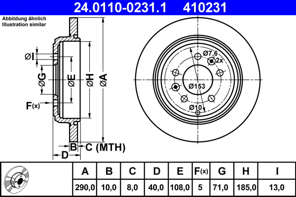ATE 24.0110-0231.1 Δισκόπλακα