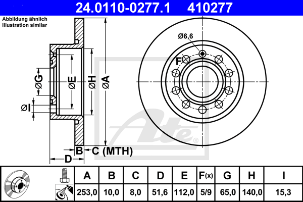 ATE 24.0110-0277.1 Discofreno-Discofreno-Ricambi Euro