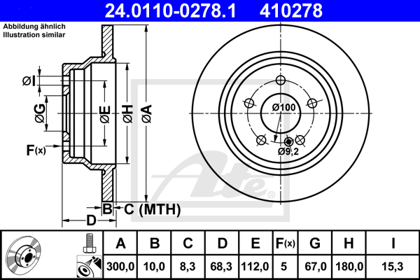 ATE 24.0110-0278.1 Discofreno-Discofreno-Ricambi Euro