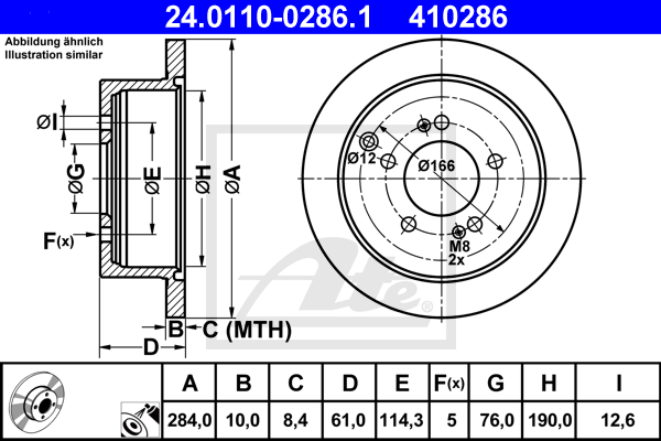 ATE 24.0110-0286.1 Discofreno-Discofreno-Ricambi Euro