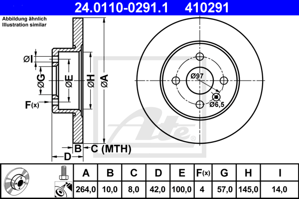 ATE 24.0110-0291.1 Discofreno-Discofreno-Ricambi Euro