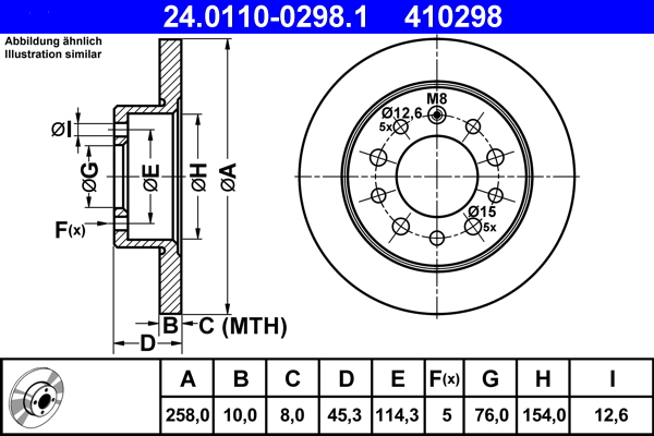 ATE 24.0110-0298.1 Disc frana