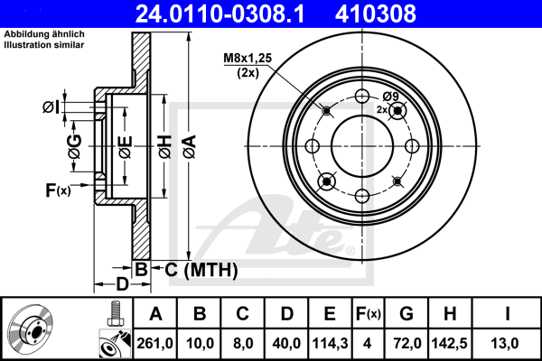 ATE 24.0110-0308.1 Brzdový...