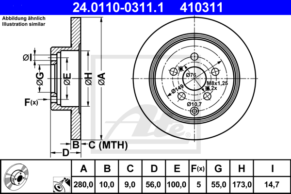 ATE 24.0110-0311.1 Brzdový...