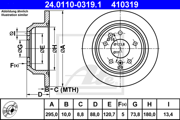 ATE 24.0110-0319.1 Brzdový...