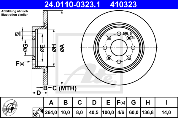 ATE 24.0110-0323.1 Discofreno-Discofreno-Ricambi Euro