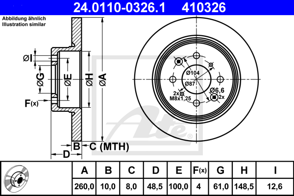 ATE 24.0110-0326.1 Brzdový...