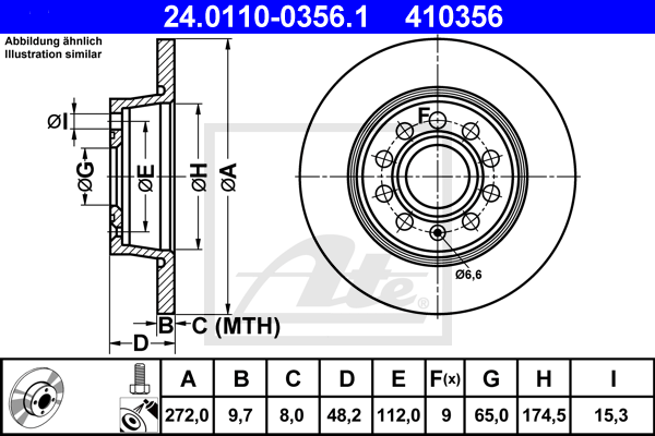 ATE 24.0110-0356.1 Discofreno-Discofreno-Ricambi Euro