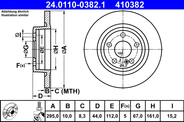 ATE 24.0110-0382.1 Disc frana