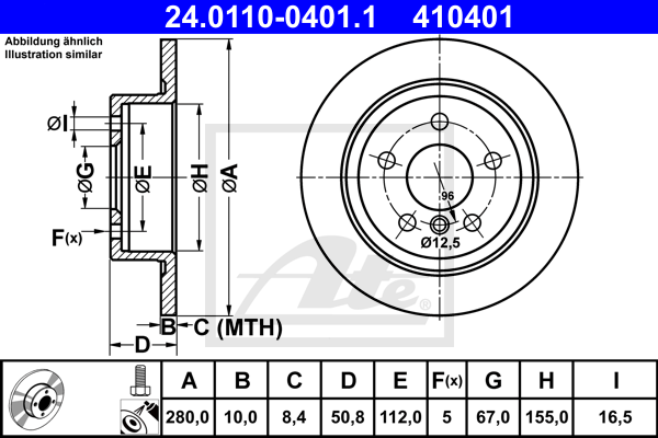 ATE 24.0110-0401.1 Discofreno-Discofreno-Ricambi Euro